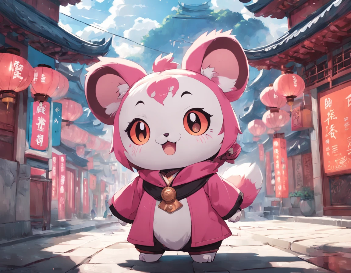 Pink mascot, with eight uprising cultural characteristics, distinctive characteristics, rich connotation Jiangxi city IP has unique creativity and design, in line with the characteristics of the times Cute image, great affinity and communication Cute little animals Furry, anime, contemporary art, UHD