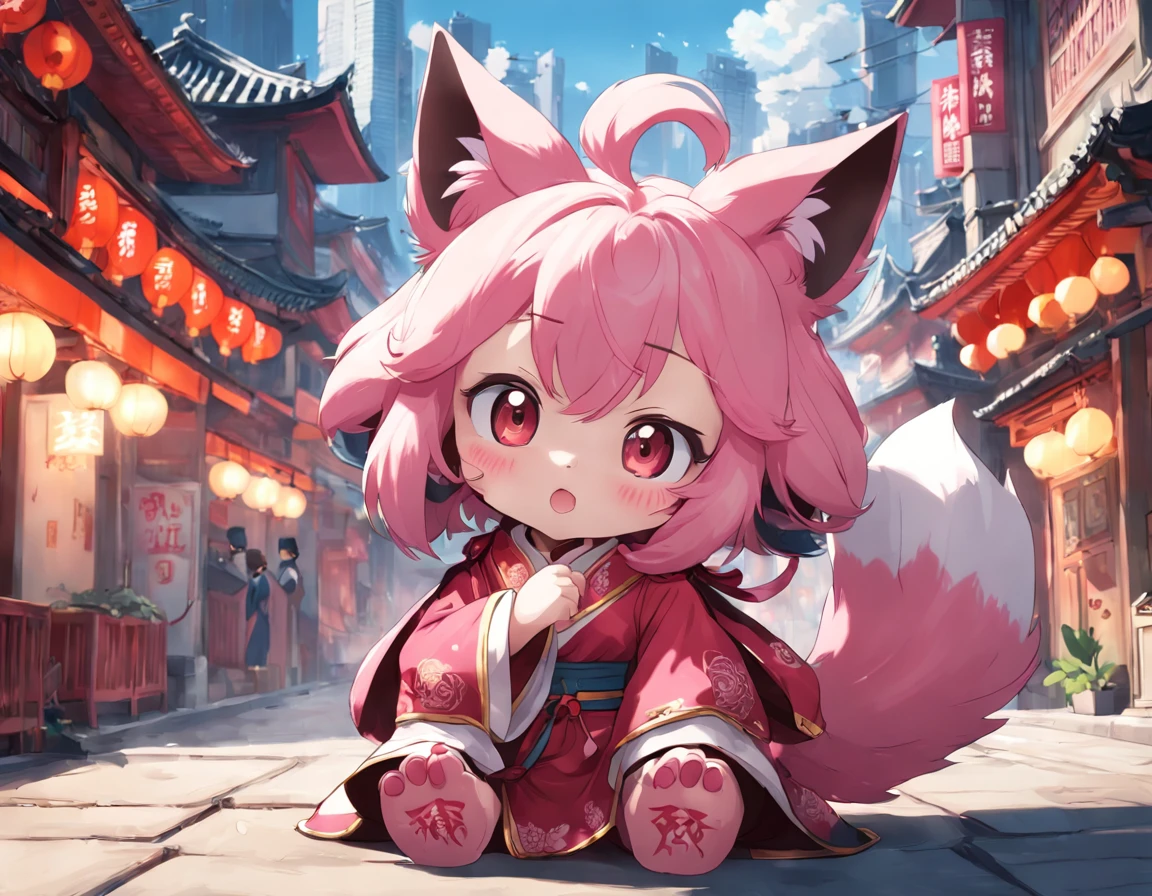 Pink mascot, with eight uprising cultural characteristics, distinctive characteristics, rich connotation Jiangxi city IP has unique creativity and design, in line with the characteristics of the times Cute image, great affinity and communication Cute little animals Furry, anime, contemporary art, UHD