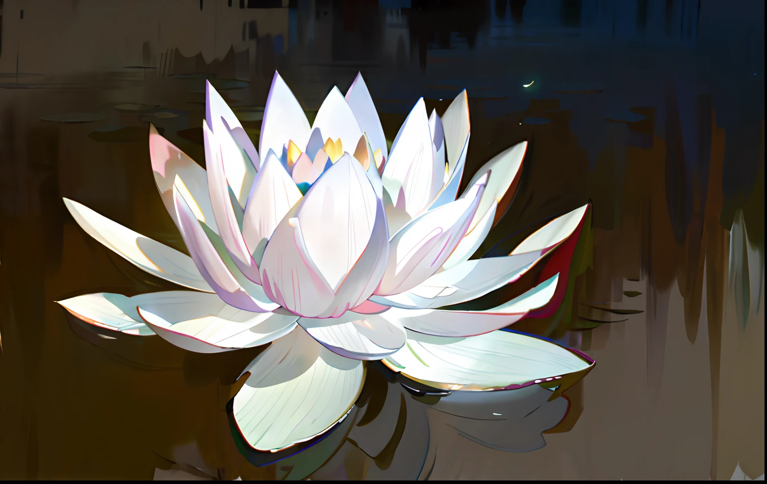 water lilies，lotus flower，galactic，starrysky，Beautiful，The movie is very different，More exquisite details