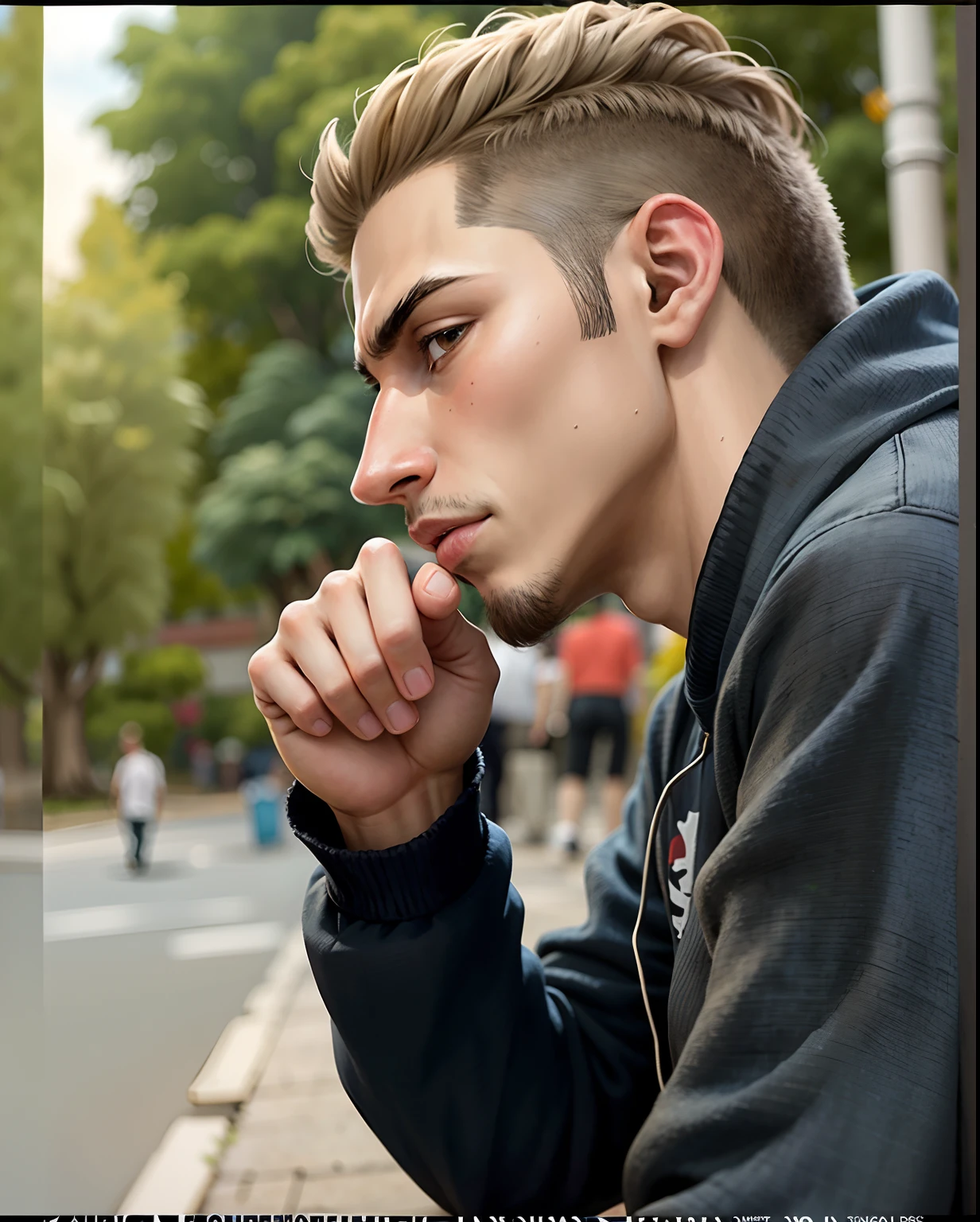 jovem, cabelos loiros, estilo anime, personagem masculino, desenho animado, illustration