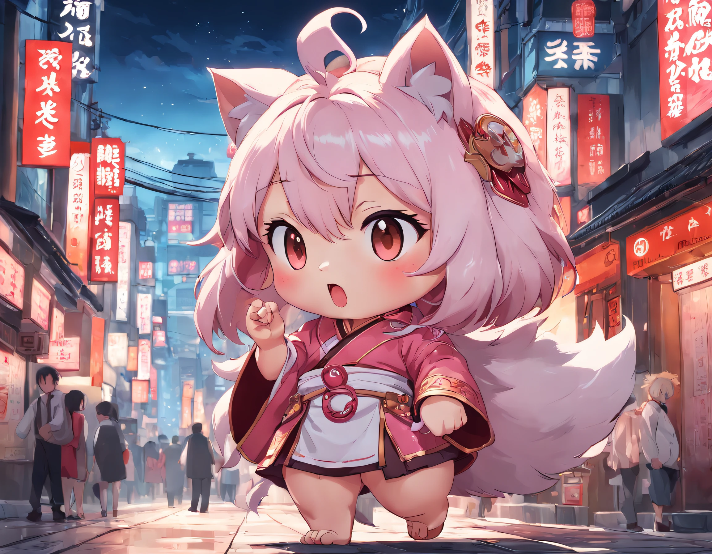 Pink mascot, with eight uprising cultural characteristics, distinctive characteristics, rich connotation Jiangxi city IP has unique creativity and design, in line with the characteristics of the times Cute image, great affinity and communication Cute little animals Furry, anime, contemporary art, UHD