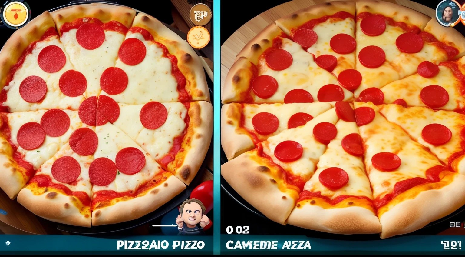 Close-up of a pizza game with many different faces, cooking pizza, game screens hot, game footage, pizza!, pizza pie, gameplay screenshot with ui, game ui, in game screenshot, IN - Screenshots of the game, presenting pizza, pizza universe, Freddie Fazbel's Pizzeria, game screenshot, game screenshot, in - game, in-game, thumbnail