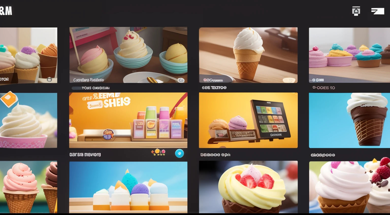 Close-up of ice cream game with many different faces,the ice cream shop, game screens hot, game footage, game ui,game screenshot, in - game, in-game, thumbnail