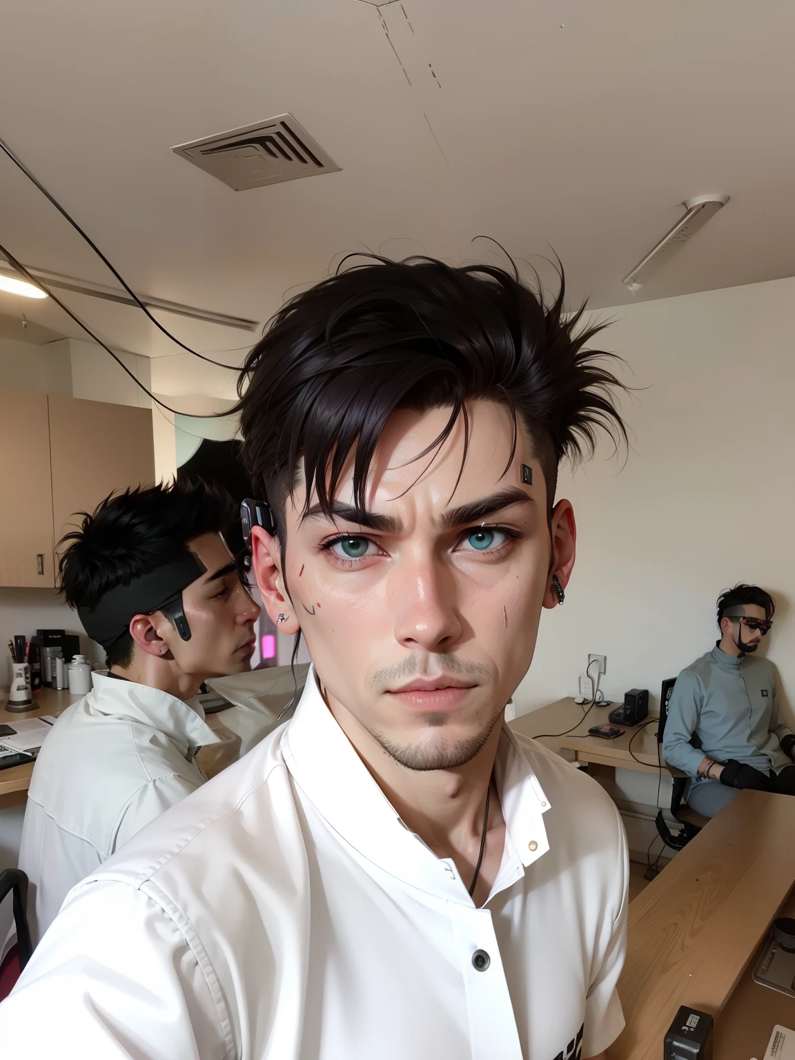 Make him cyberpunk style