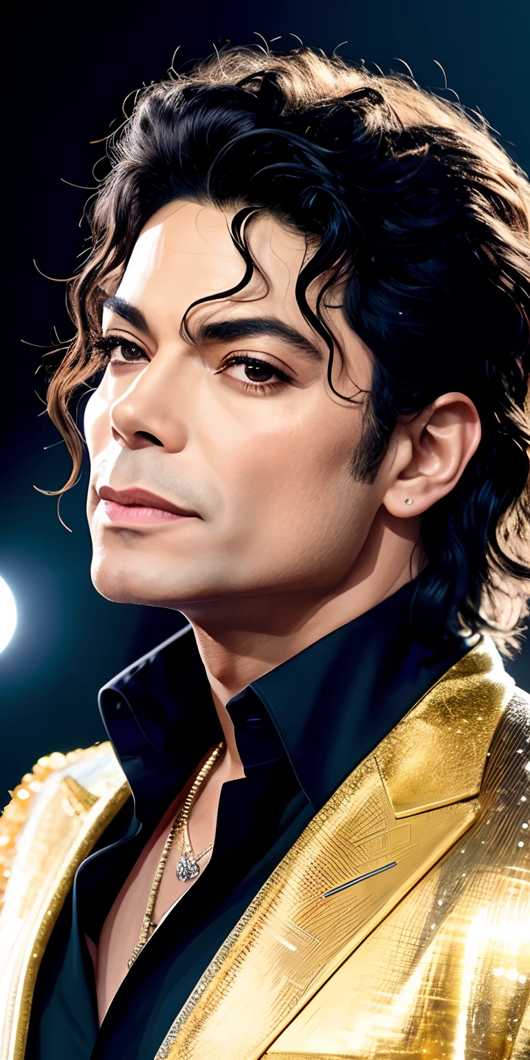 /imagine prompt: Por favor, gere uma imagem realista e detalhada [ Michael Jackson]. Vivo nos dias de hoje, Certifique-se de incluir cores vibrantes, Crisp textures and all relevant details. The image should be high resolution and visually stunning, Imagine being hyper-realistic to the point where you can't tell the difference between what's real and what's not