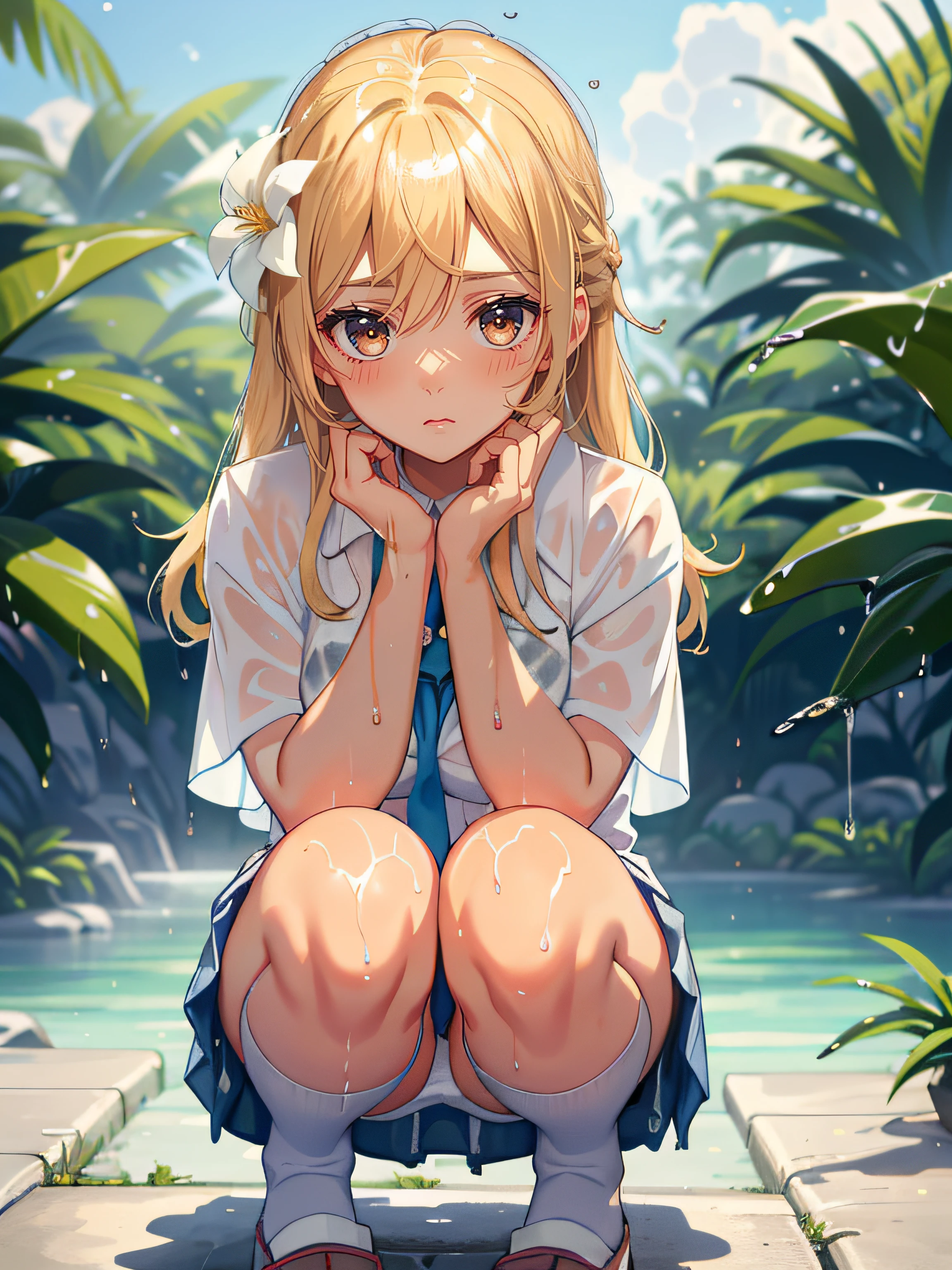 (beautiful face), (beautiful girl), (cute face), sulking, blushing, pretty girl, innocent