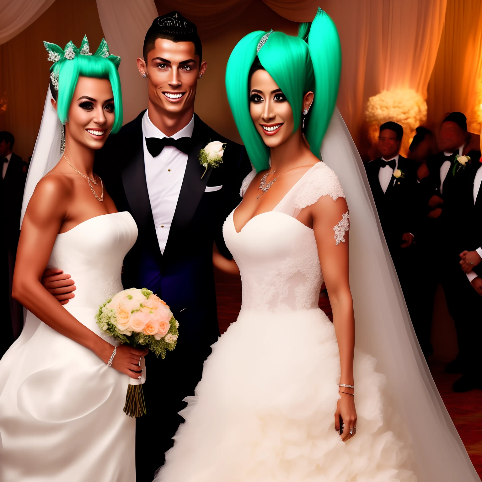 Cristiano Ronaldo and Hatsune Mikko, couple, beautiful, wedding, Hatsune Mikko, Cristiano Ronaldo