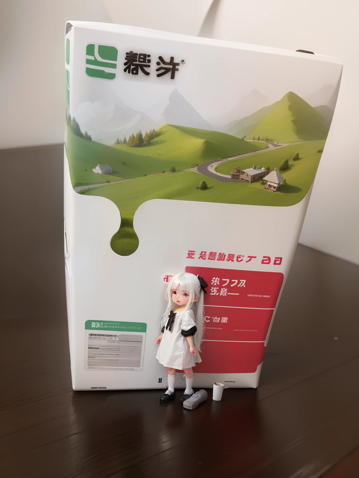 with white hair and white clothes,Flat milk,Long hair,Clothes open