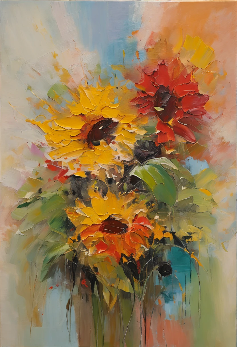sunflower, oil painting