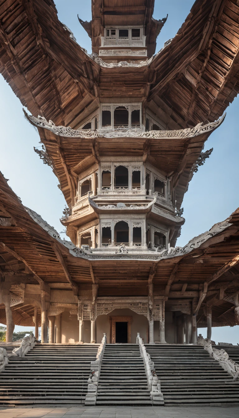 (masterpiece, heritage site:1.1), Kaiping Diaolou in China, (30-meter height:1.1), iconic structure, UNESCO World Heritage, (minimalist design:1.2), simplistic elegance, (unique top design:1.2), non-circular rooftop, (cultural heritage:1.1), historical importance, (vertical lines:1.2), commanding presence, preserving the past, (soaring into the sky:1.2), stark contrast against nature, solitary guardian, capturing the essence of a single tower.