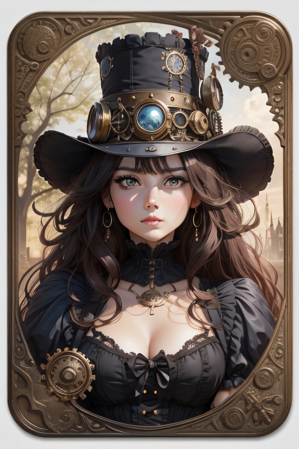Beautiful anime 90s anime Victorian steampunk square sticker
