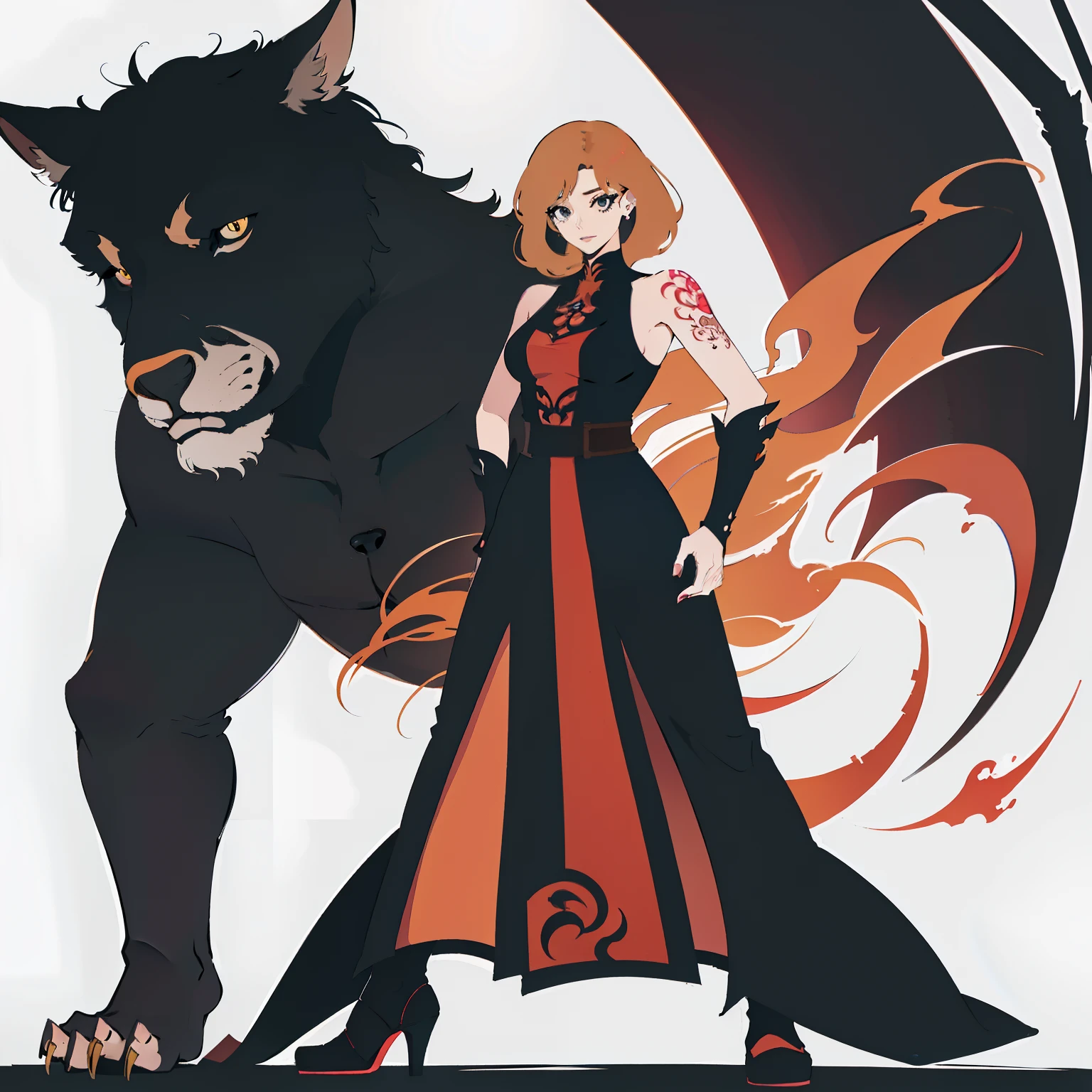 himeko,  Ancient Egyptian Art of a Complex Fantastical stout Sister, =(, Teaching, hyperdetailed, Standing with hand on hip, Funny wrinkles, Anklet, Soul patch, Smug, concept art, (masterpiece, best quality, high quality, highres, ultra-detailed)