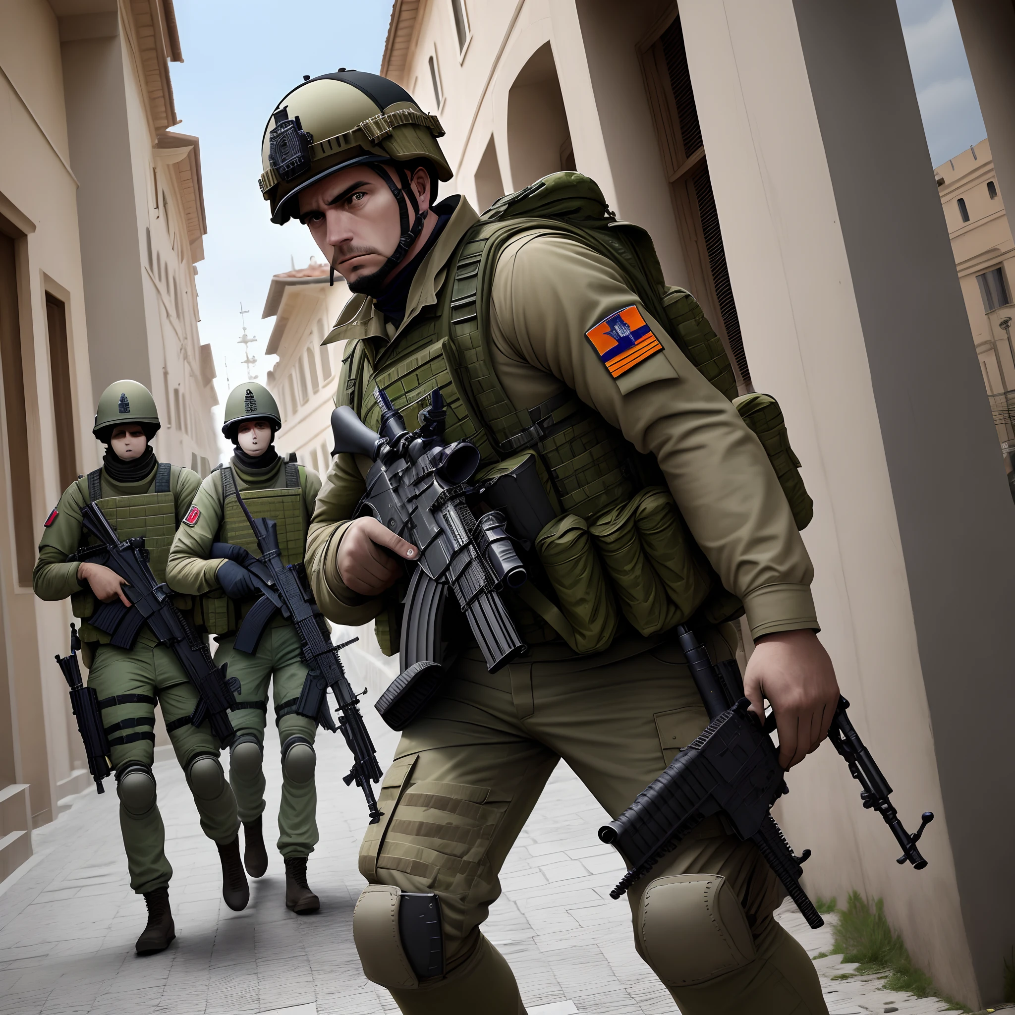 The Vatican is full of gunfire,A heavily armed soldier,Prepare to go alone and fight with the invaders