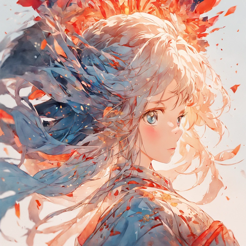 (White background:1.4),(Silhouette of a girl's head, Eyes closed, colorfull long hair, Oriental elements),(Chinese illustration:1.3,paper art:1.3, Quilted paper art:1.2),( reasonable design, Clear lines, High sharpness,Best quality, Very detailed, Masterpiece, movie light effect, 4K )
