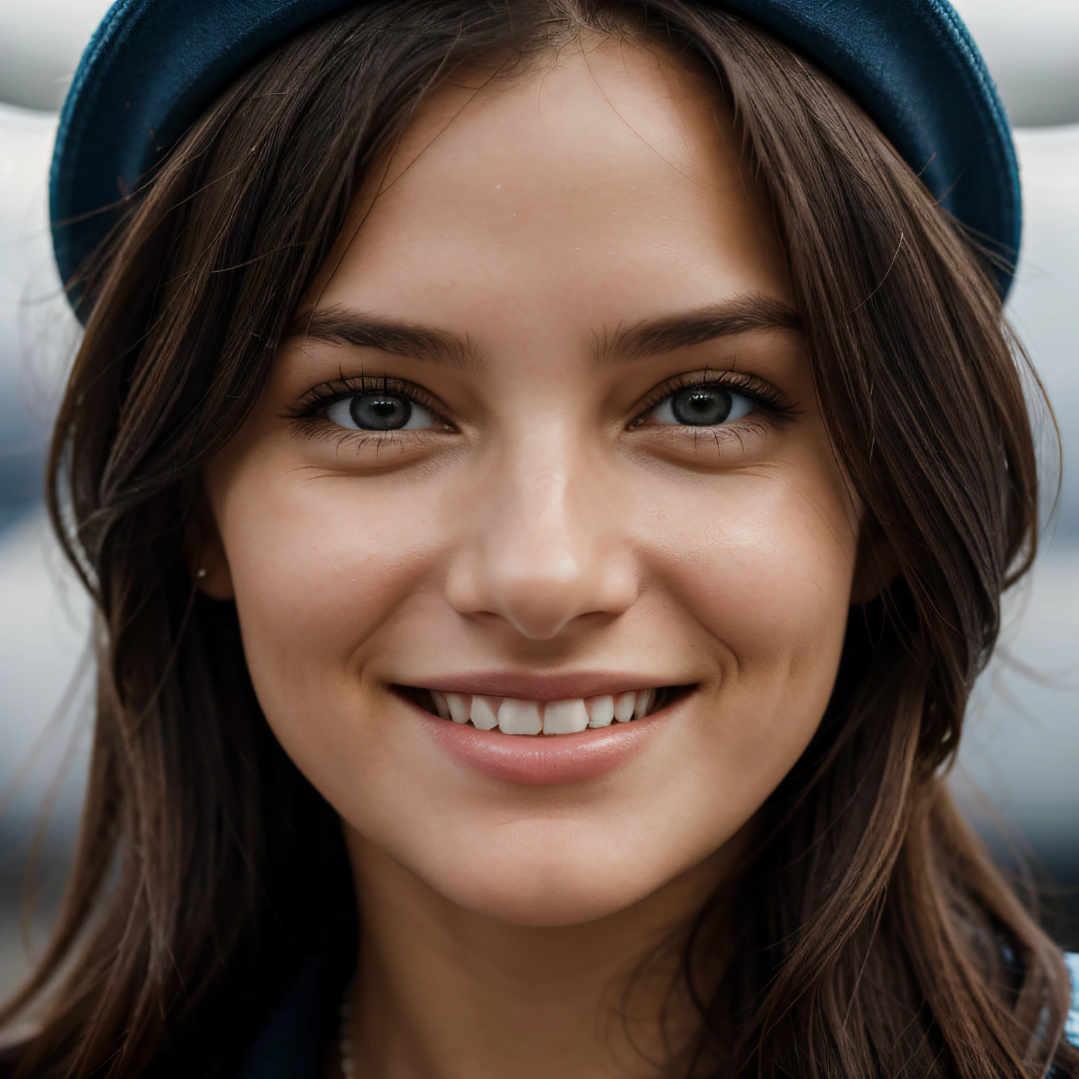 happy,closeup,standing, smiling, mid-plane portrait, portrait of a young woman, portrait image, robust details