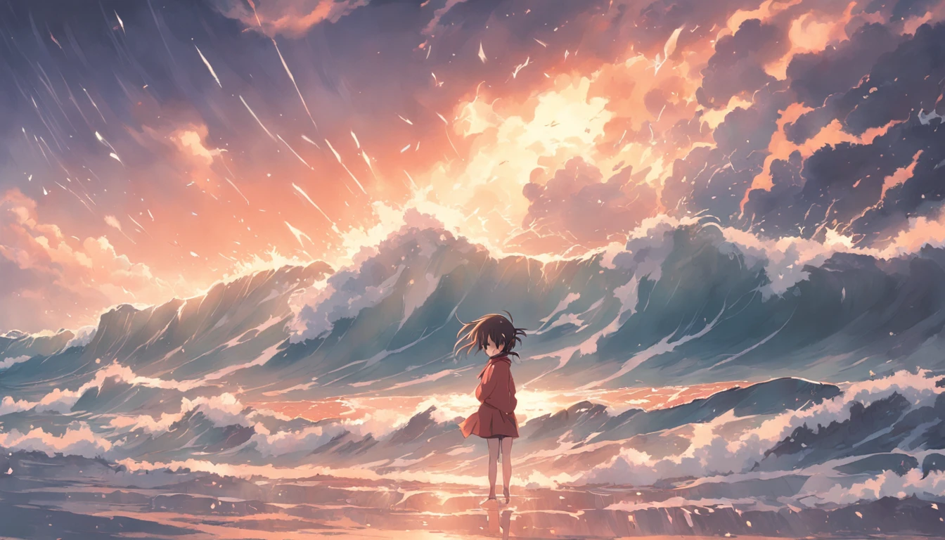 The wind and clouds are surging, and the waves are raging