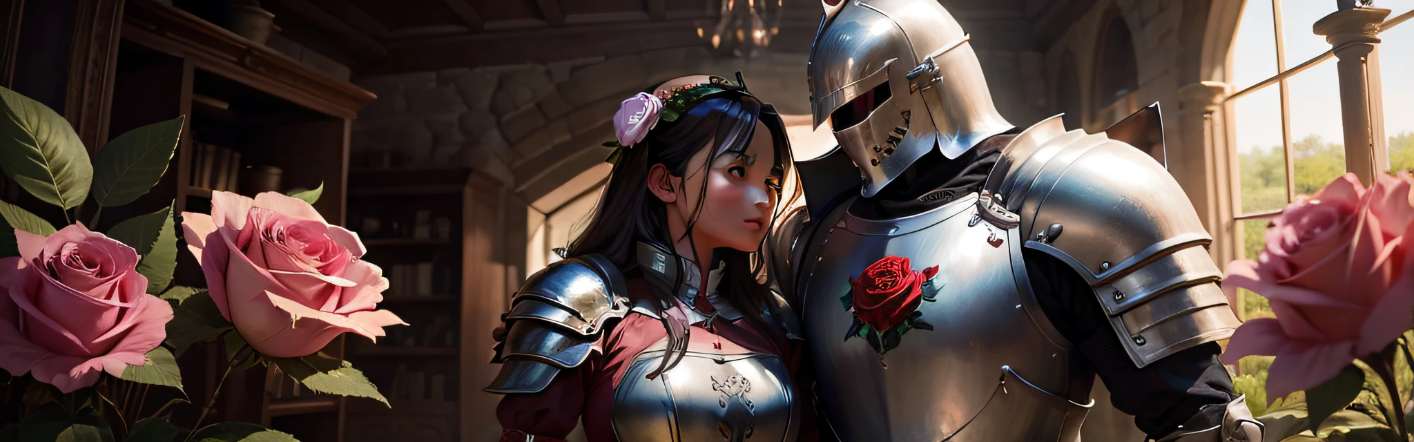 Romantic Knight,armour,Knights of the West,Rose flower