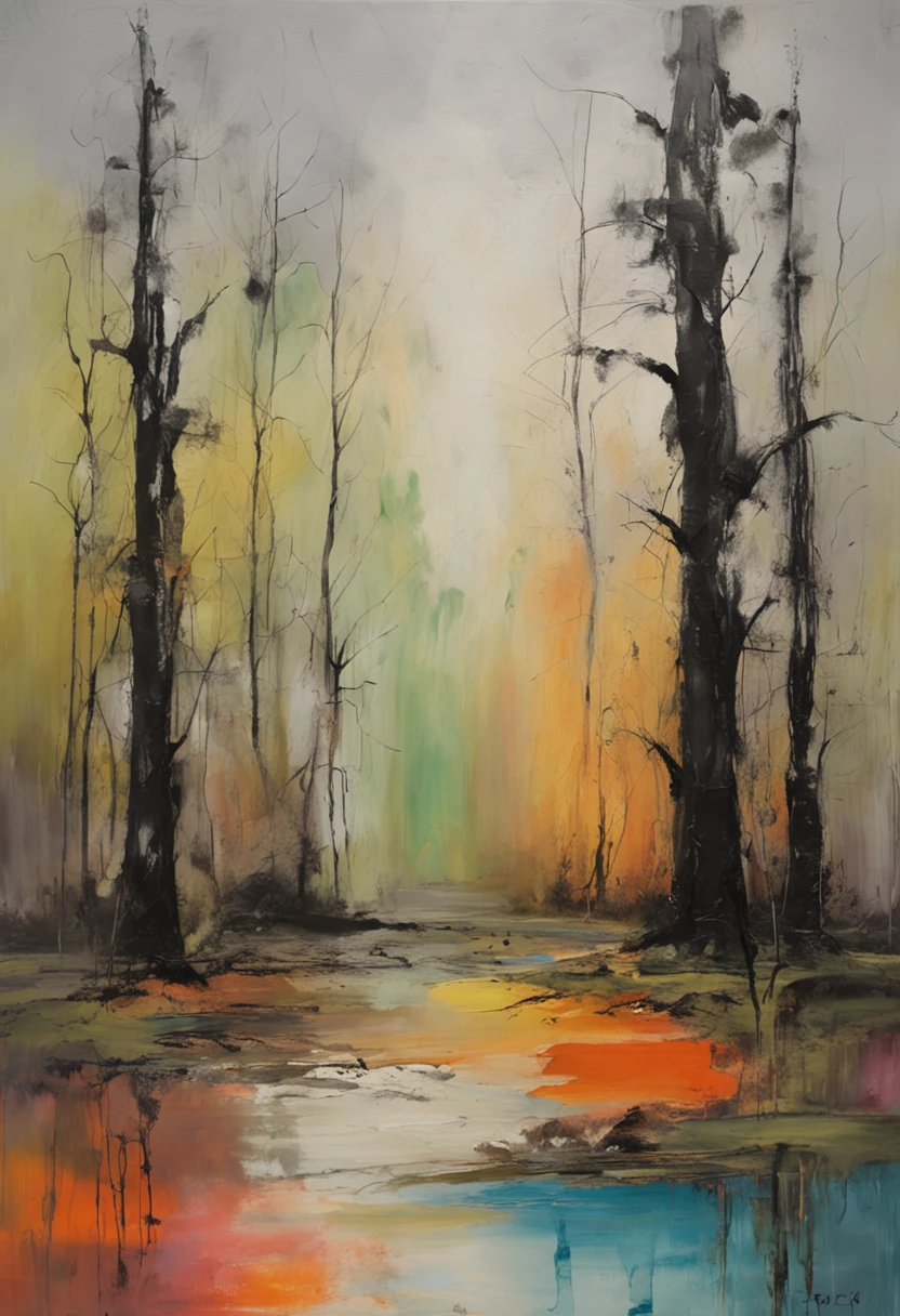 spooky forest of the damned, grey tones