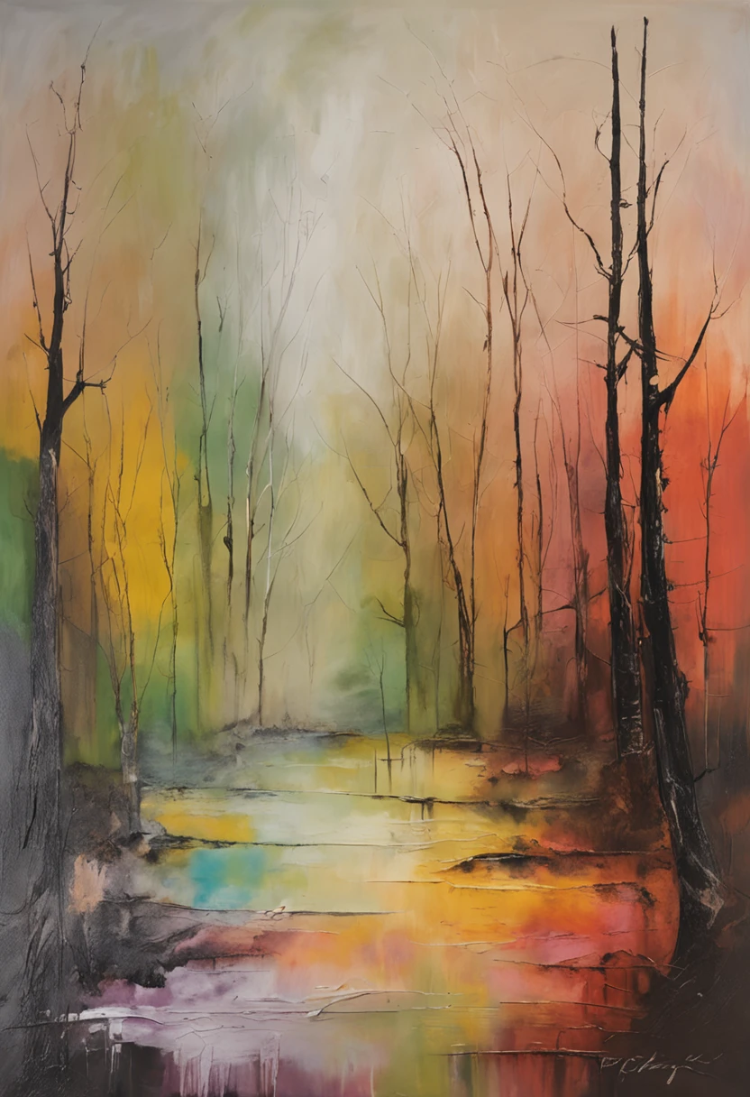 spooky forest of the damned, grey tones