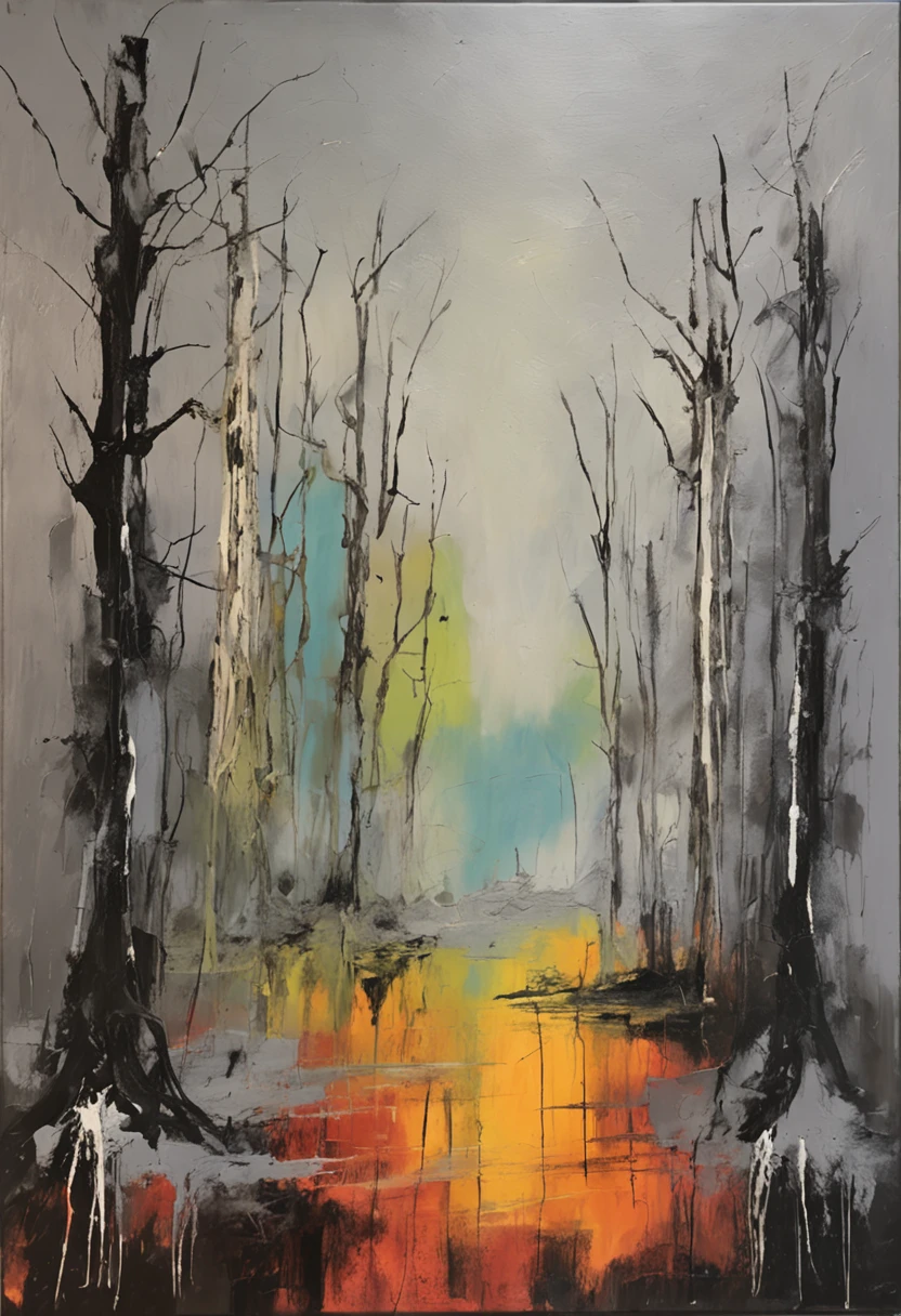 spooky forest of the damned, grey tones