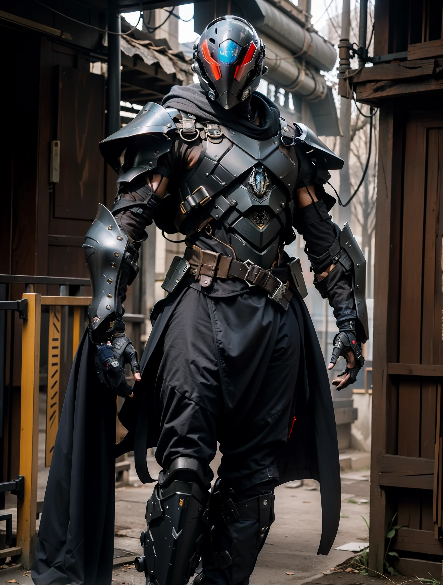 Um ninja com armadura futurista, Stable Diffusion Helmet