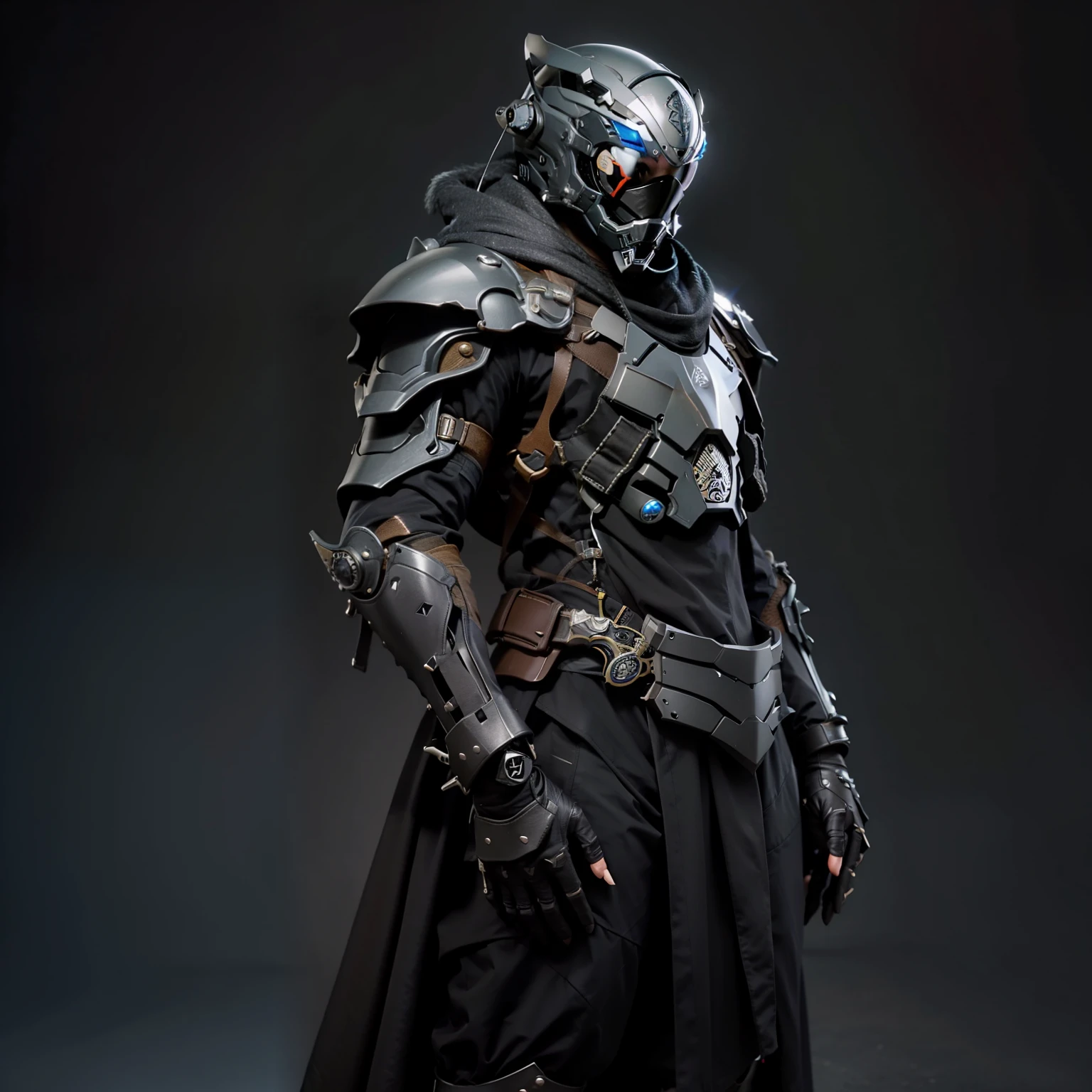 Um ninja com armadura futurista, Stable Diffusion Helmet