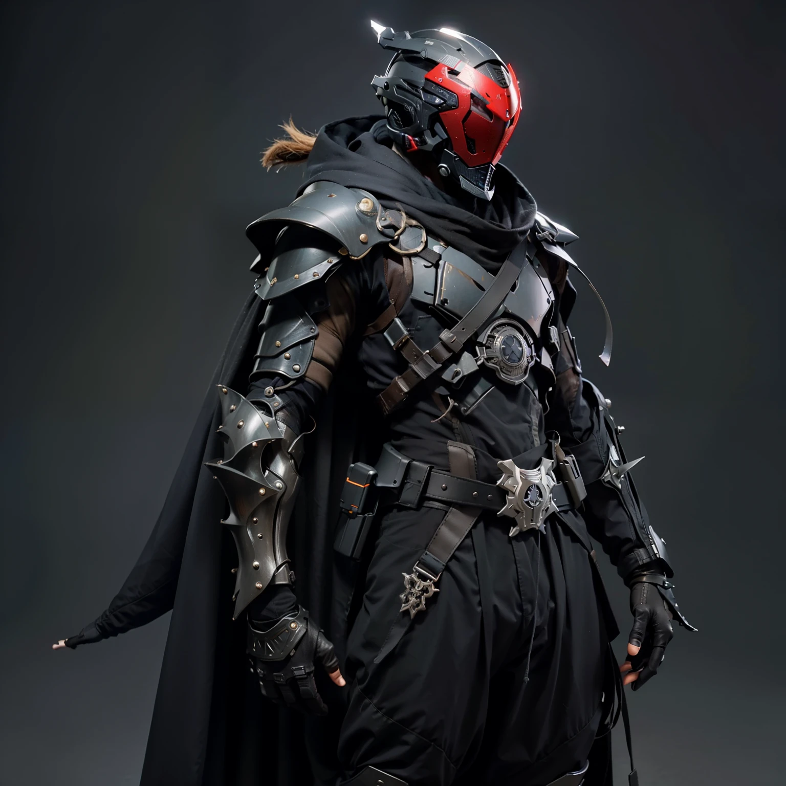 Um ninja com armadura futurista, Stable Diffusion Helmet