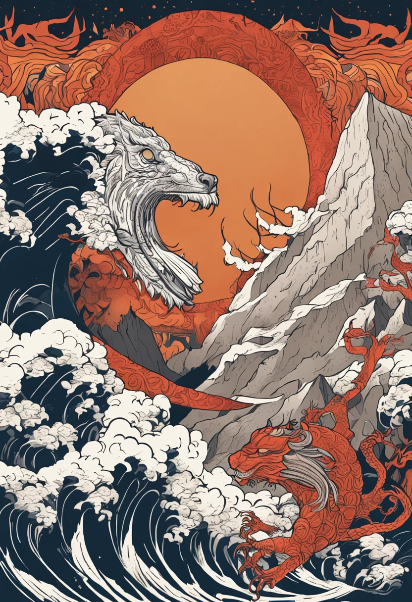 Yamakawa,rios,Sun,Mountain and Sea Lark Scroll,Ancient mythology of the Mountain and Sea Sutra,mythological beasts,manticore the ring of power