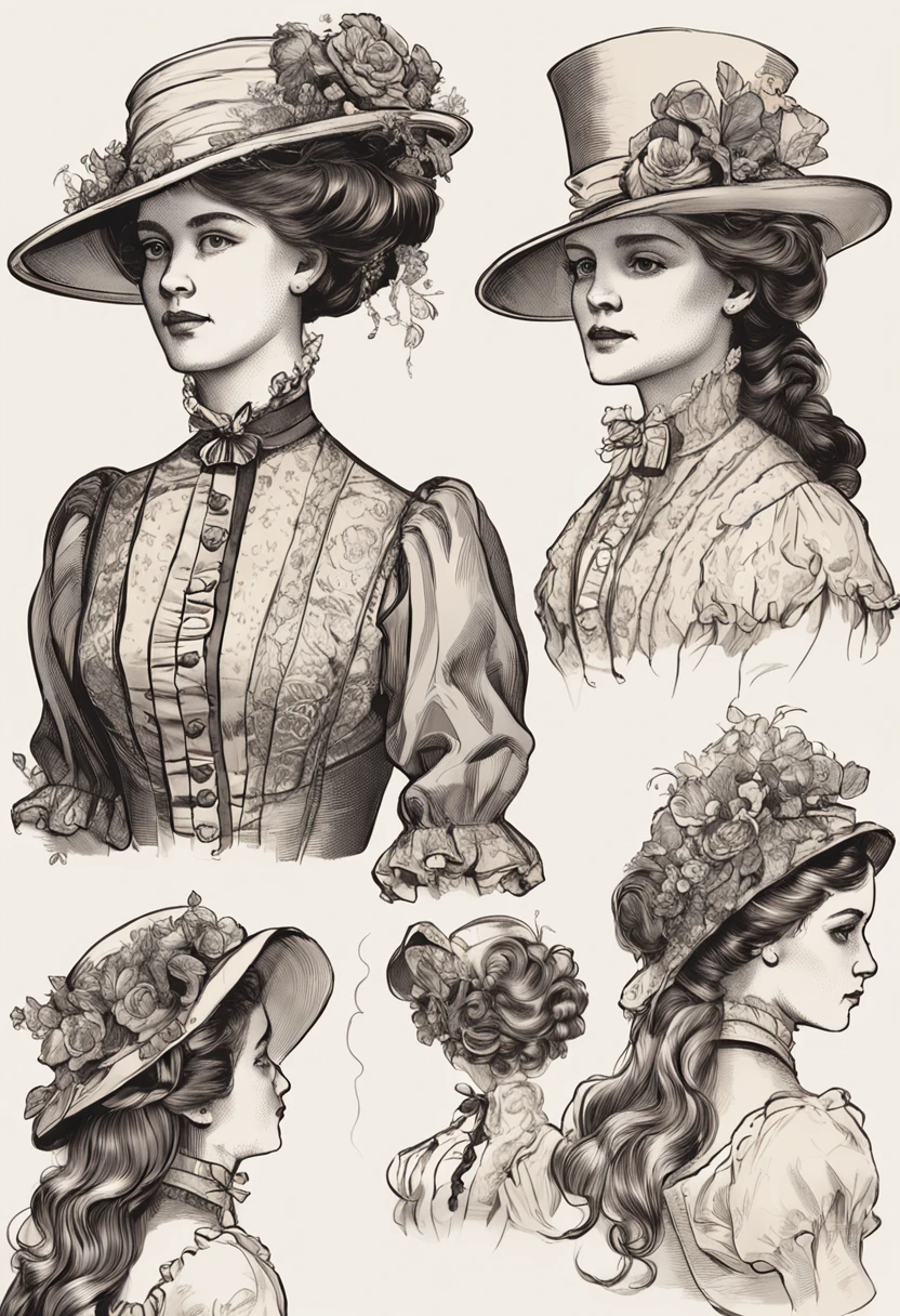 「Draw a pretty girl in Victorian style」At the prompt that、Here are some tips for artists to draw images：

1. **lo fashion**: Victorian fashion is characterized by dressy and elegant design。Ruffles and laces、corsets、Try incorporating elements such as long dresses。

2. **hairstyle on**: Women's hairstyles in the Victorian era are often complex and delicate。Upstyling and curling、It is also a good idea to add ribbons and floral ornaments to the hair.。

3. **Features**: Girl's facial features with soft features、Beautie、kawaii、beautiful

5. **accessorized**: Accessories played an important role in the Victorian era。Hats、项链、gloves、umbrellas, etc.、By drawing accessories with attention to detail、You can give your character personality。
Nice dress、florals、Luxurious costumes