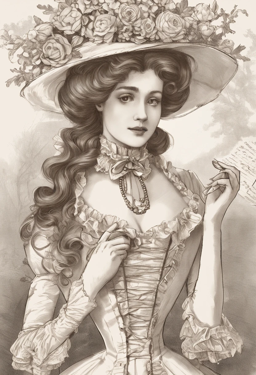 「Draw a pretty girl in Victorian style」At the prompt that、Here are some tips for artists to draw images:
1. **lo fashion**: Victorian fashion is characterized by dressy and elegant design。Ruffles and laces、corsets、Try incorporating elements such as long dresses。
2. **hairstyle on**: Women's hairstyles in the Victorian era are often complex and delicate。Upstyling and curling、It is also a good idea to add ribbons and floral ornaments to the hair.。
3. **Features**: Girl's facial features with soft features、Beautie、kawaii、beautiful
5. **accessorized**: Accessories played an important role in the Victorian era。Hats、项链、gloves、umbrellas, etc.、By drawing accessories with attention to detail、You can give your character personality。
Nice dress、florals、Luxurious costumes