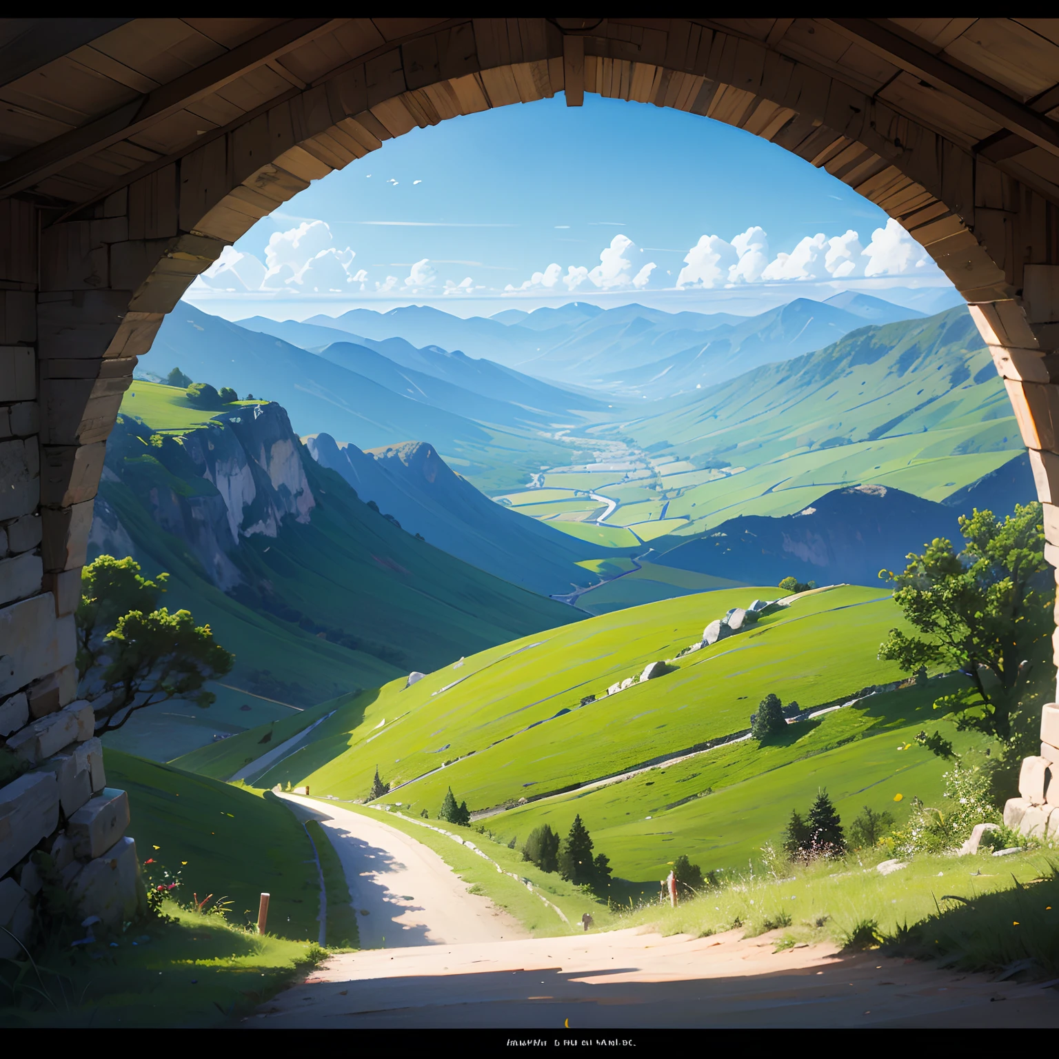 Nature, curves, beautiful nature, pastoral, perspective is the top view, big vision, vast land --auto