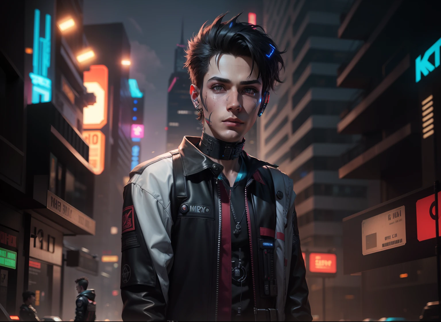 Cyberpunk stylish boy, 8k, ultra, realistic face