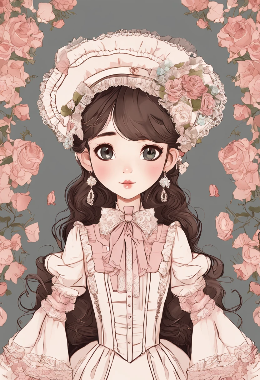 Victorian Girl、kawaii girl、Gamine、Young children、 1. **lo fashion**: Victorian fashion is characterized by dressy and elegant design。Ruffles and laces、corsets、Try incorporating elements such as long dresses。 2. **hairstyle on**: Women's hairstyles in the Victorian era are often complex and delicate。Upstyling and curling、It is also a good idea to add ribbons and floral ornaments to the hair.。 3. **Features**: Little girl features with soft features、Beautie、kawaii、Beautiful 5. **accessorized**: Accessories played an important role in the Victorian era。Hats、项链、gloves、umbrellas, etc.、By drawing accessories with attention to detail、You can give your character personality。 Nice dress、florals、Luxurious costumes、pink there、PastelColors
