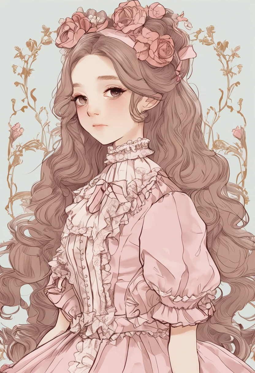 Victorian Kids、kawaii girl、Gamine、Young children、 1. **lo fashion**: Victorian fashion is characterized by dressy and elegant design。Ruffles and laces、corsets、Try incorporating elements such as long dresses。 2. **hairstyle on**: Women's hairstyles in the Victorian era are often complex and delicate。Upstyling and curling、It is also a good idea to add ribbons and floral ornaments to the hair.。 3. **Features**: Little girl features with soft features、Beautie、kawaii、Beautiful 5. **accessorized**: Accessories played an important role in the Victorian era。Hats、项链、gloves、umbrellas, etc.、By drawing accessories with attention to detail、You can give your character personality。 Nice dress、florals、Luxurious costumes、pink there、PastelColors