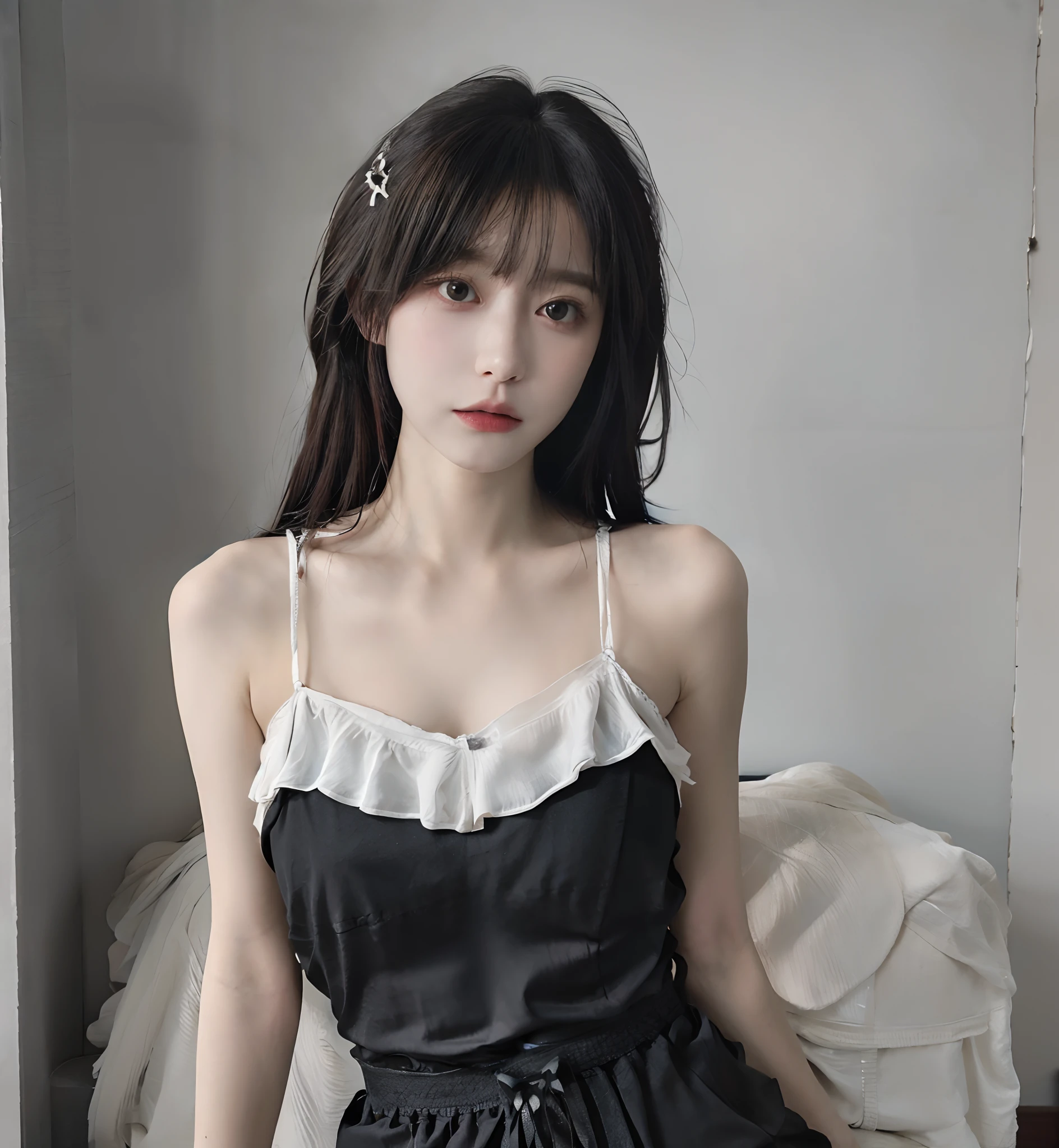 (masterpiece), best quality, perfect face,film grain, white background, simple background, 1girl, beautiful formal white dress <lora:dynachuu-04:1>