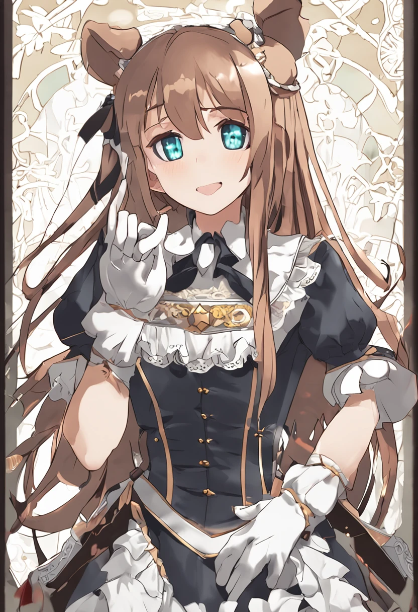 light brown hair, mole under mouth, maid headdress, shiny hair, hime cut, heart-shaped pupils, wince, tears, aqua eyes, crying with eyes open, kemonomimi mode, open mouth, shy, blush, sleepy, sad, tongue out, pain, crying, unconscious, moaning, heavy breathing, endured face, saliva trail, Surrealism, high detail, anime, anime style, chiaroscuro, cinematic lighting, ray tracing, stereogram, close-up, UHD, masterpiece, retina, ccurate, anatomically correct, textured skin, super detail, high details, high quality, award winning, best quality, highres, 16k