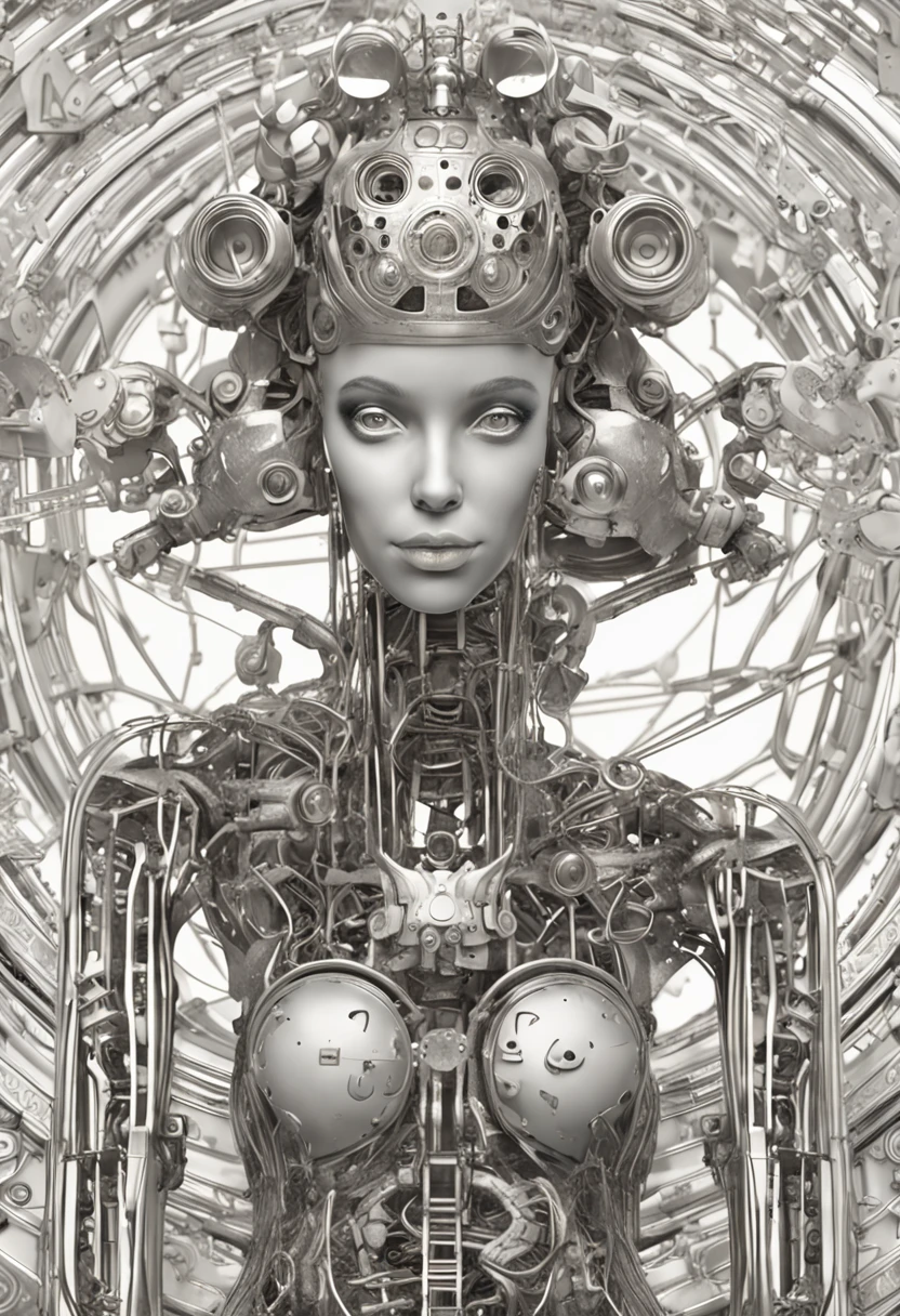 A robot drinking water,no coffee,profundidade de campos,fotorrealista,c4d, a closeup of a golden skeleton with gears and a clock, uma escultura surrealista inspirada em Igor Morski, Vencedor do Concurso Zbrush Central, kinetic art, intricate mechanical body, biomechanical bronze, mechanical form of life, elegant biomechanical machinery, Mechanical Automaton, intricate machinery, Biomechanicals, biomechanical sculpture, mechanical body, biomechanical details, a drawing of a woman in a costume with a hat and boots, Yandere intrincado, anime girl in ASCII art style, armadura de xilogravura detalhada, intrincada armadura gravada, bola lineart, sketch art, Arte delineada, lineart perfeito, linearidade intrincada, contorno, Descrito!!!, trabalho de linha extremamente detalhado, arte de linha hiper detalhada, arte de linha intensa, um close up de um desenho animado de uma mulher com cabelos ruivos, arte conceitual inspirada em Chica Macnab, vencedor do concurso DeviantArt, Inculto, clown girl, goth clown girl, e 2K Cutecore Clowncore, cutecore clown, conceito de corpo inteiro, retrato de corpo inteiro de um curto!, Ultra Qualidade, melhor qualidade, Ultra 4K, QUALIDADE DE CINEMA