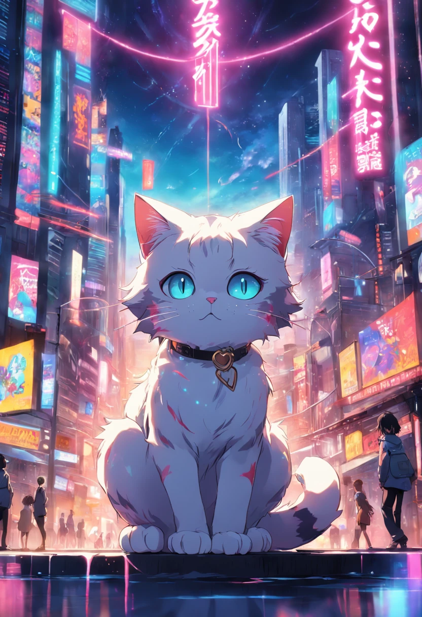 a colorful cat doing a cat pose, in ultra hi-definition and ultra hi-resolution
