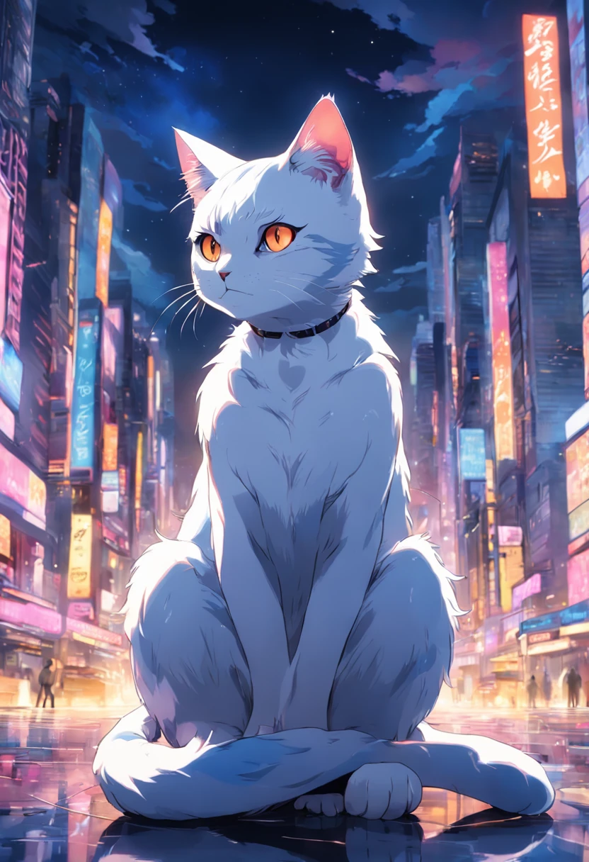 a colorful cat doing a cat pose, in ultra hi-definition and ultra hi-resolution