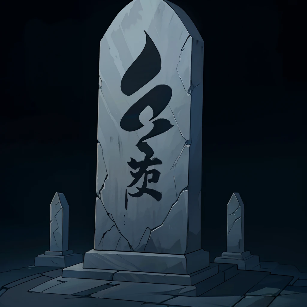 A huge stone stele,It is engraved with mysterious symbols,There was a lot of black smoke
