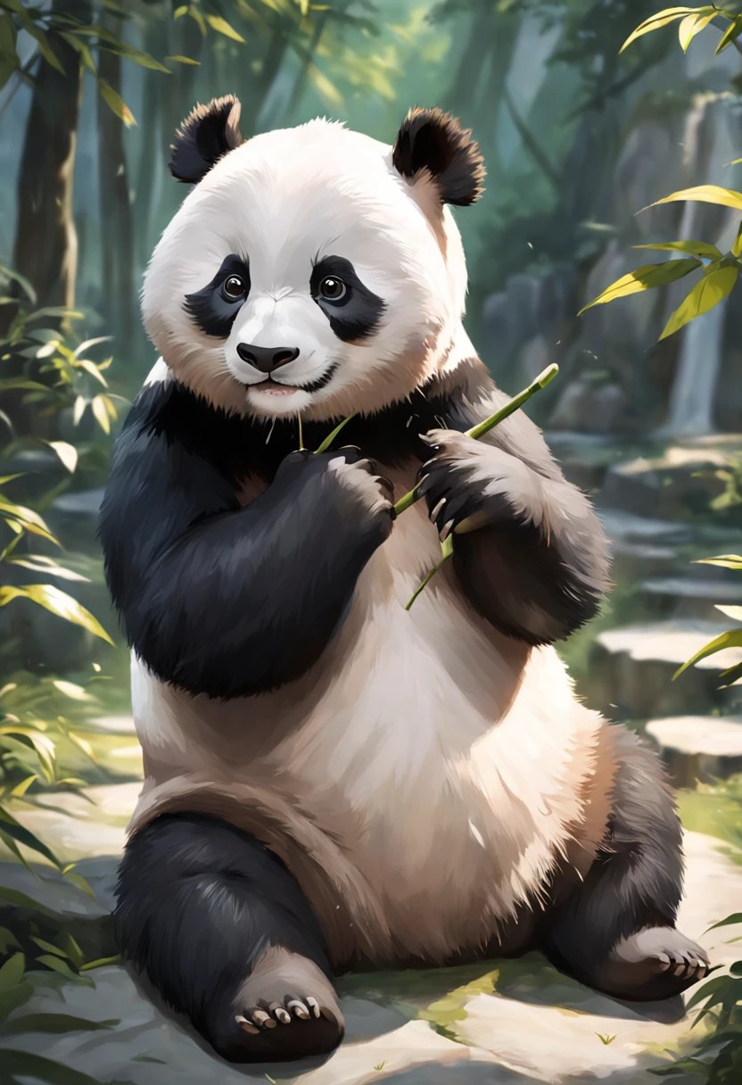 "Generate an ultra-high definition image capturing the irresistible charm of a panda striking an adorable panda pose. Utilize advanced aperture settings to achieve a shallow depth of field, ensuring the panda's features are sharply focused while allowing the background to softly blur, creating a dreamy atmosphere.
Position the camera at eye level with the panda, using a medium telephoto lens to capture the subject with a natural perspective. Implement soft, diffused lighting to enhance the panda's fluffy fur and endearing features, creating soft highlights that accentuate its cuteness.
Capture the panda in a candid moment, with its paws raised or playfully posed, conveying a sense of innocence and curiosity. Utilize a fast shutter speed to freeze any subtle movements or expressions, ensuring that every detail, from its button nose to its expressive eyes, is captured with precision.
Experiment with composition to frame the panda within a visually engaging arrangement, utilizing the rule of thirds to guide the viewer's gaze. Enhance the image's color palette to emphasize the panda's monochromatic contrast against its surroundings.
Implement post-processing techniques to refine the image's contrast, sharpness, and color balance, ensuring that each aspect, from the panda's endearing expression to its fur's texture, is rendered with breathtaking clarity.
Ultimately, capture a moment that radiates the irresistible cuteness of a panda's pose, inviting viewers to connect with the joy and wonder of this beloved creature."