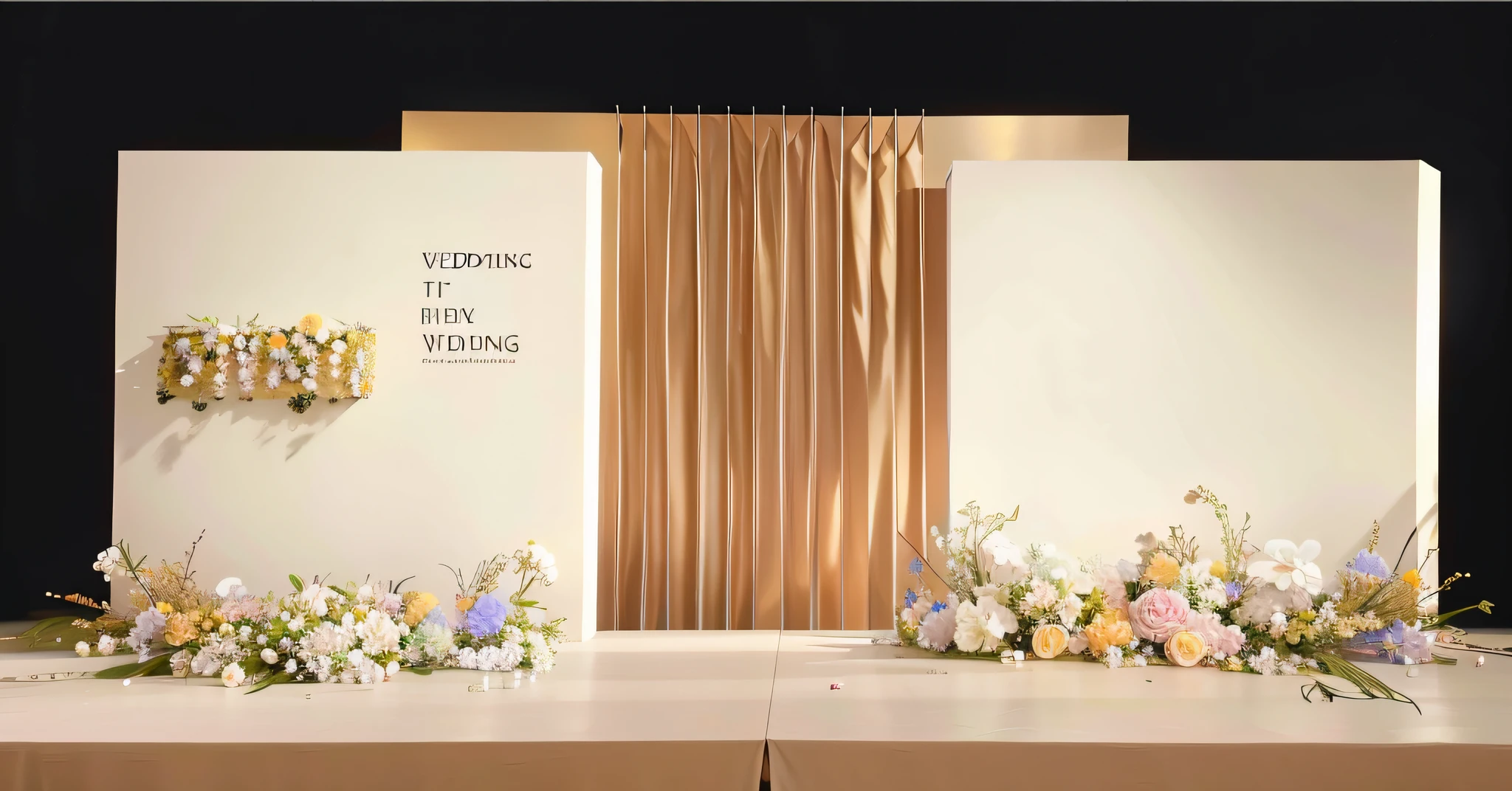 8K level quality,Ultra-clear,Golden,opulent,lamp lights,Wedding renderings,Interior design,3Drenderingof,hyper HD,Lots of small flowers,exquisite lighting and shadows,Detail portrayal,ultraclear,depth of fields, paying homage,Interior design, Ultra photo realsisim, RAW photogr, Sharp focus, Lots of colorful flowers,Wedding banquet hall,Wedding design,tmasterpiece, 8K, tmasterpiece,Ultra photo realsisim,32K,Very detailed CG unity 8K wallpaper,best qualtiy,exquisite lighting and shadows,Detail portrayal,small flower,champagnecolor