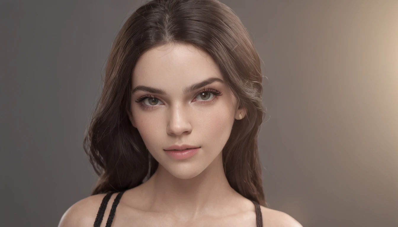 There is a Brazilian woman in a black leather outfit, sedutora, hiper-realista, corpo perfeito, fotorrealismo, imagem ultra realista, estilo 3D realista, meninaita, anime hiper realista, garota brasileira