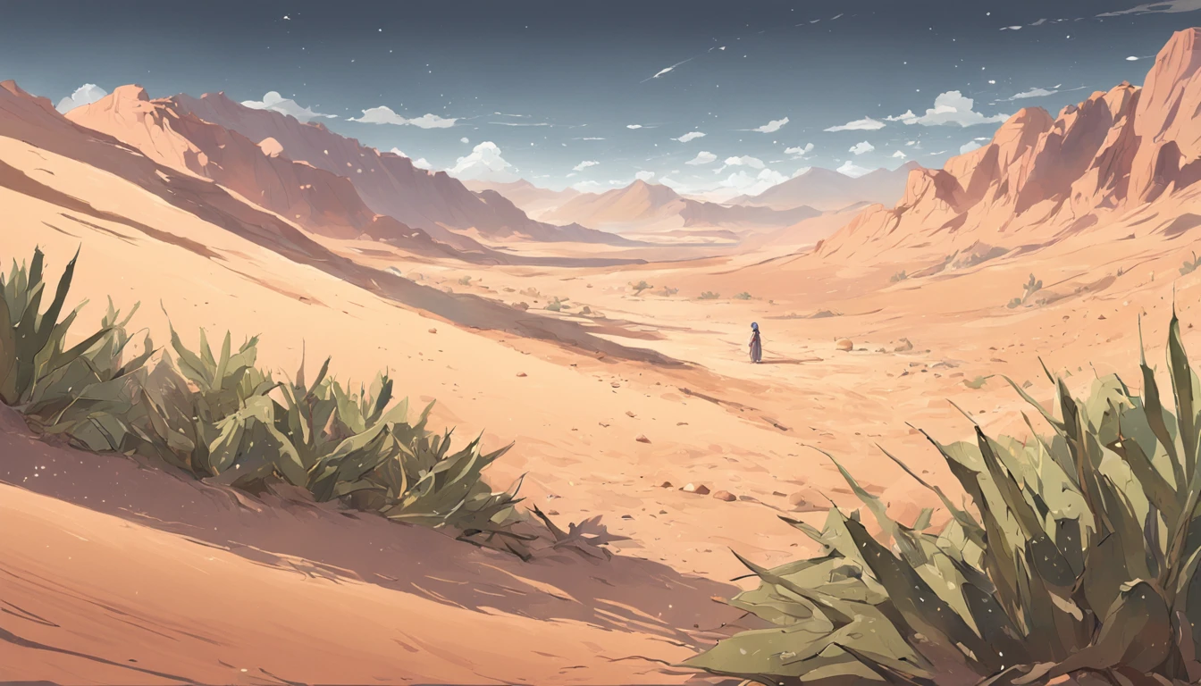 ((Vast desert)),oasis in the desert.Desert cactus ,sprawling,Empty,(Sand),(NOhumans),desolated,blurryforeground,depth of fields,k hd,Detailed details,Best Picture Quality,