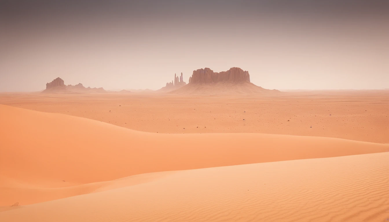 concept-art ((Vast desert)),oasis in the desert.Desert cactus ,sprawling,Empty,(Sand),(NOhumans),desolated,blurryforeground,depth of fields,k hd,Detailed details,Best picture quality,Light and shadow effects,Movie special effects, Digital artwork, illustrated, painting of a, Matte painting, Highly detailed,A mirage in the distance