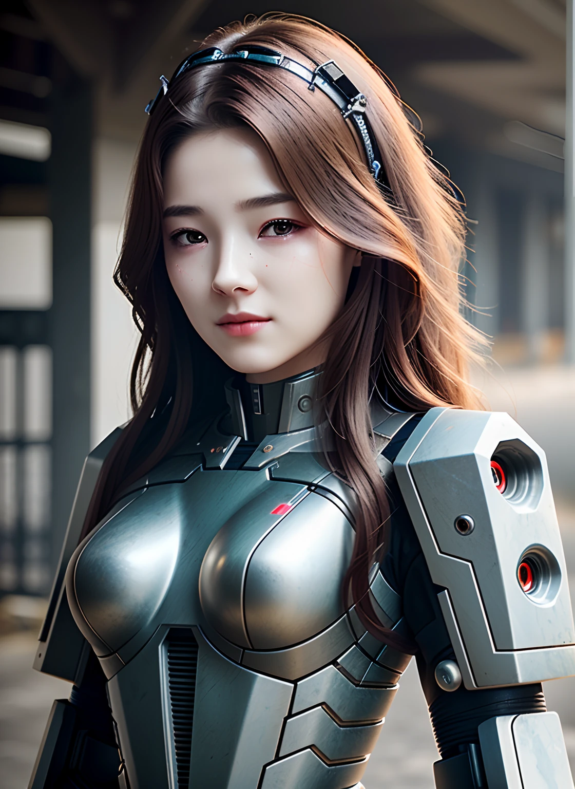 (Nancy McDonie)，Dark_Fantasy,Cyberpunk,(chain saw,chain saw man,Red:1.1),1man,Mechanical marvel,Robotic presence,Cybernetic guardian, wearing a worn-out mech suit, intricate, (steel metal [rusty]), elegant, clear focus, shot by greg rutkowski, soft lighting, vibrant colors, masterpiece, ((street)), cowboy shot, dynamic pose,((Best Quality)), ((Masterpiece)), (Very Detailed: 1.3), 3D, Shitu-mecha, Beautiful cyberpunk woman wearing crown with her mecha in ruins of a city in forgotten war, long silver hair, sci-fi technology, HDR (High Dynamic Range), ray tracing, nvidia RTX, super resolution, unreal 5, subsurface scattering, PBR texture, post-processing, anisotropic filtering, depth of field, maximum sharpness and sharpness, multi-layered texture, Albedo and specular mapping, surface shading, accurate simulation of light-material interactions, perfect ratios, octane rendering, duotone lighting, low ISO, white balance, rule of thirds, wide aperture, 8K RAW, high efficiency sub-pixels, subpixel convolution, luminous particles, light scattering, Tyndall effect