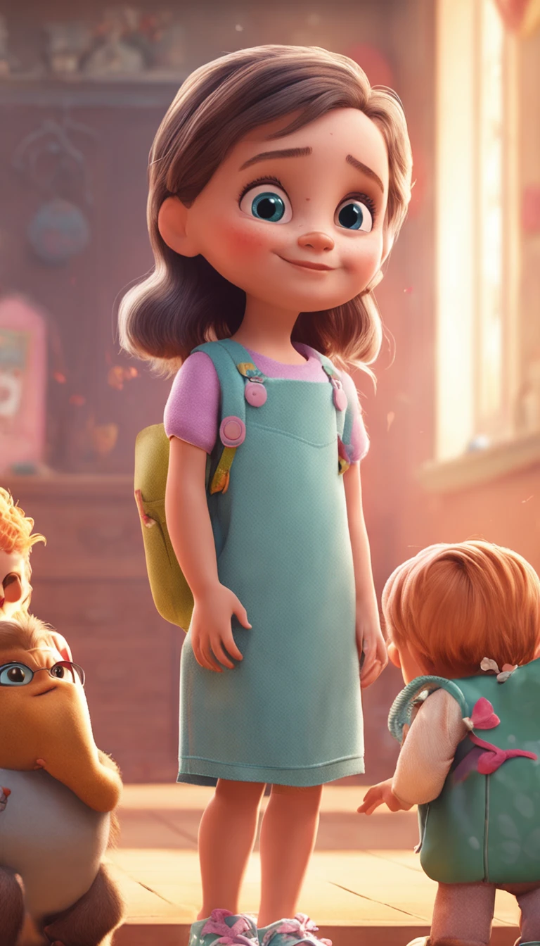 4 year old girl,in hand5Finger,Pretty eyes,10 different angles each,character sheets,picture book,illustratio