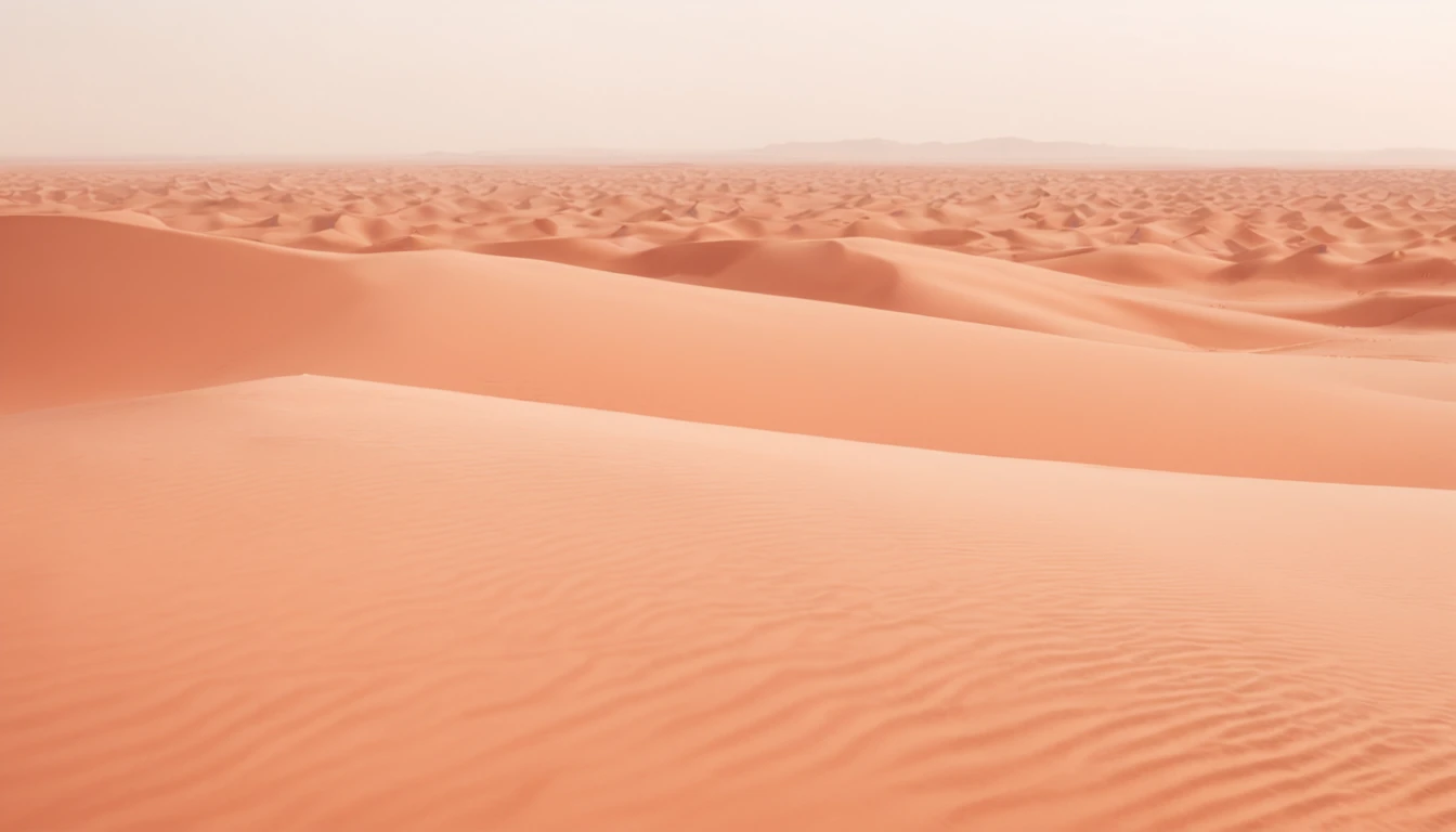 view from far away of small pink tents in the Sahara desert, photorealistic
style national geografic