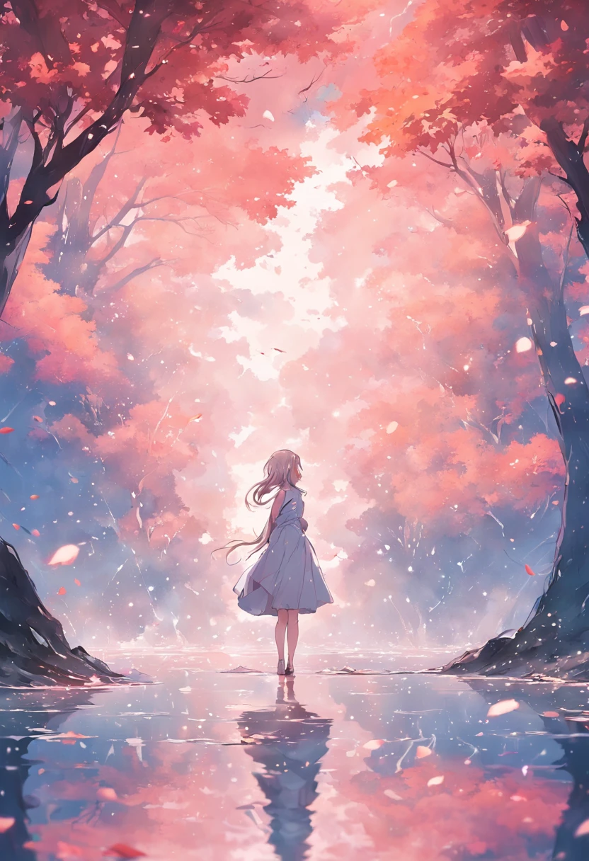 in white clouds fairyland, dreamy and romantic,Ultimate simplicity,On the lake,Face