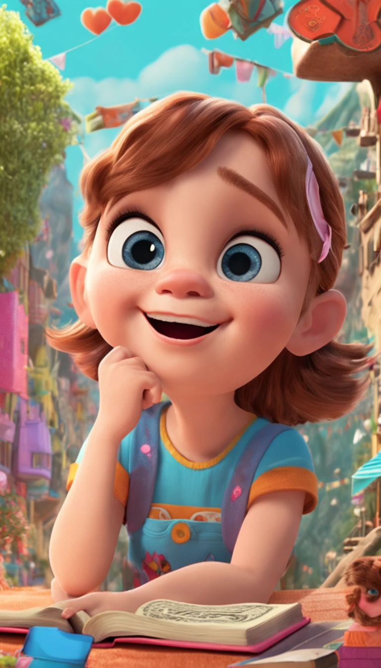 4 year old girl,in hand5Finger,Pretty eyes,10 different angles each,character sheets,picture book,illustratio,Disney style